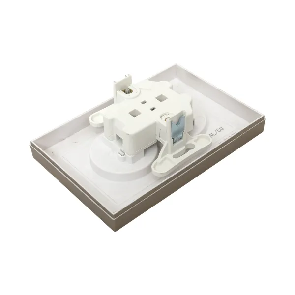 Механизм розетки двойной, 16А, без заземления, со шторками, с рамкой, шампань Эпика EKF