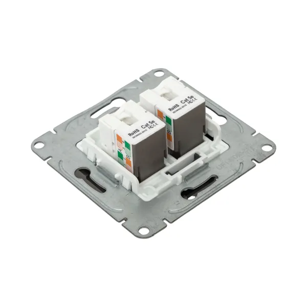 Механизм розетки RJ45 - 2шт, (cat5), мокко Эпика EKF