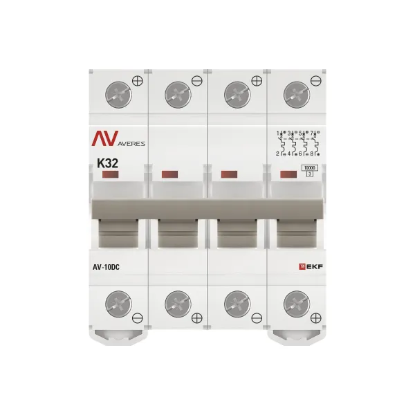 Выключатель автоматический AV-10 DC 4P 32A (K) 10kA EKF AVERES
