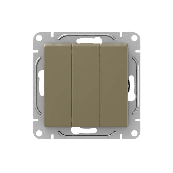 Механизм выключателя, трёхклавишный, шампань Эпика EKF