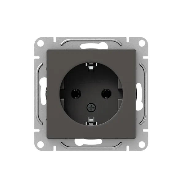Механизм розетки, 16А, с заземлением, без шторок, мокко Эпика EKF