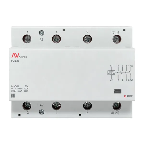 Контактор модульный КМ 80А 4NO 230VAC (6 мод.) AVERES EKF