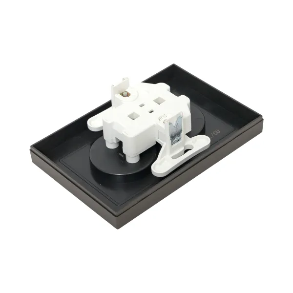 Механизм розетки двойной, 16А, без заземления, без шторок, с рамкой, мокко Эпика EKF