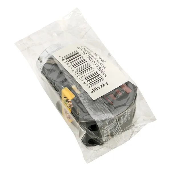 Кнопка ABLFS-22 с подсветкой желтая NO+NC 230В EKF PROxima
