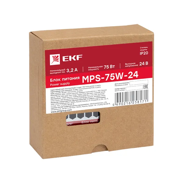 Блок питания 24В MPS-75W-24 EKF Proxima
