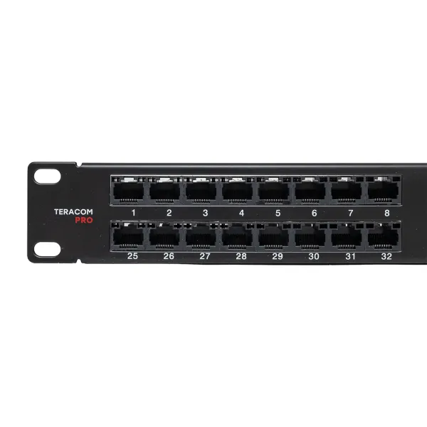 Патч-панель высокой плотности TERACOM PRO 19'' Cat.5E 1U неэкранированная UTP 48 портов RJ-45 Dual IDC с органайзером