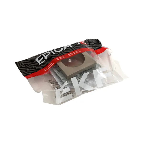 Механизм розетки, 16А, без заземления, со шторками, шампань Эпика EKF