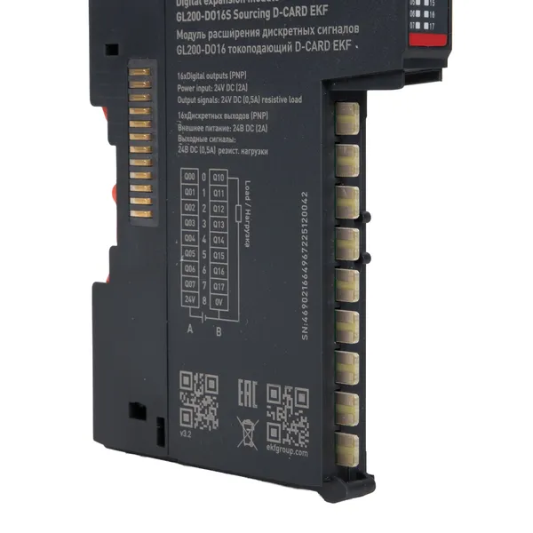 Модуль расширения дискретных сигналов GL200-DO16 токоподающий D-CARD EKF