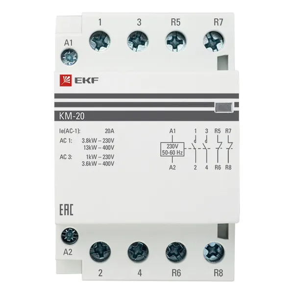 Контактор модульный КМ 20А 2NО+2NC (3 мод.) EKF PROxima