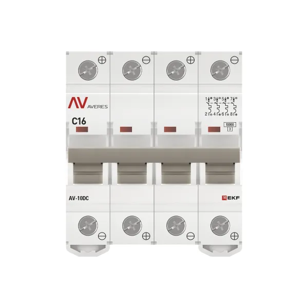 Выключатель автоматический AV-10 DC 4P 16A (C) 10kA EKF AVERES