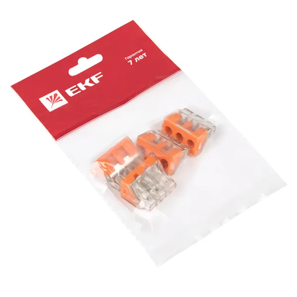 Клемма СМК 773-173 (с пастой), 3 отверстия, 2,5-6,0 мм2 (уп.4шт.) EKF PROxima
