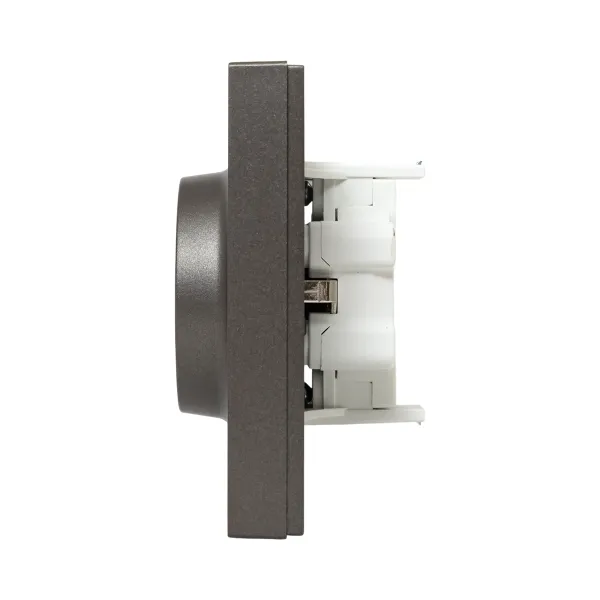 Механизм розетки двойной, 16А, с заземлением, без шторок, с рамкой, мокко Эпика EKF