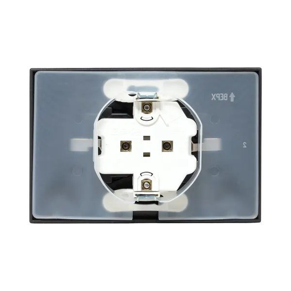 Механизм розетки двойной, 16А, IP44, с заземлением, со шторками, с рамкой, с крышками, мокко Эпика EKF