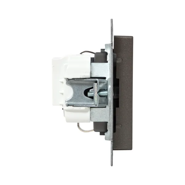 Механизм розетки, 16А, с заземлением, без шторок, мокко Эпика EKF