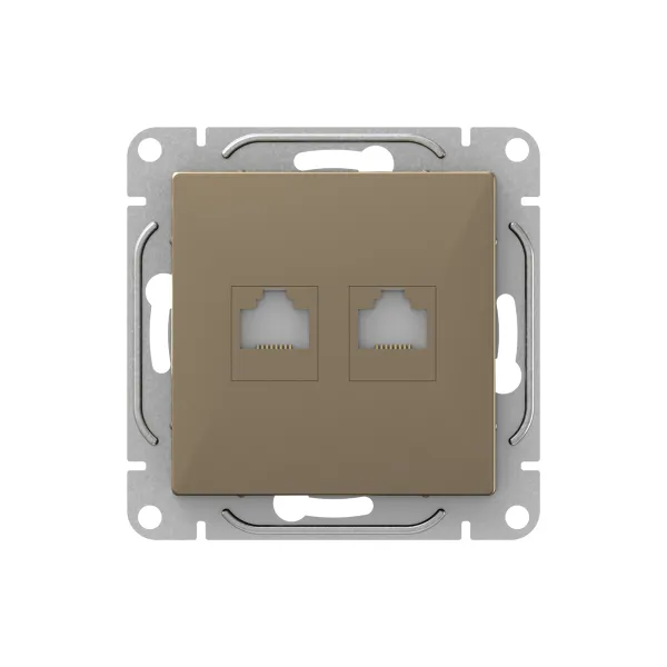 Механизм розетки RJ45 - 2шт, (cat5), шампань Эпика EKF