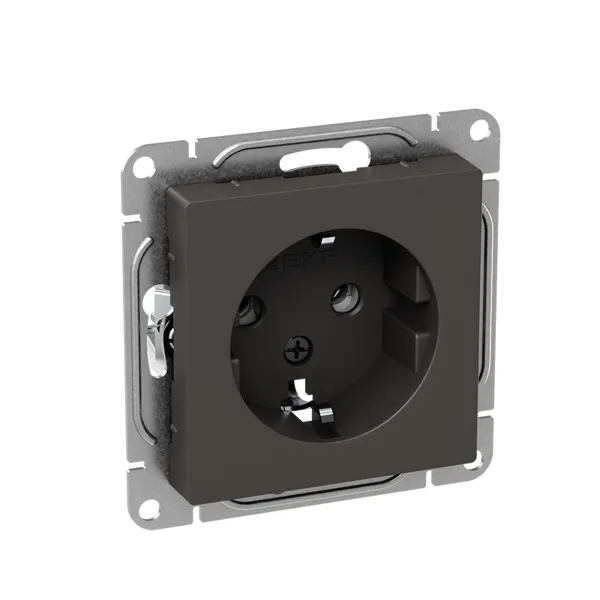 Механизм розетки, 16А, с заземлением, без шторок, мокко Эпика EKF