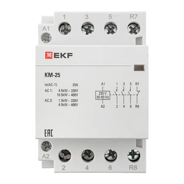 Контактор модульный КМ 25А 3NО+NC (3 мод.) EKF PROxima