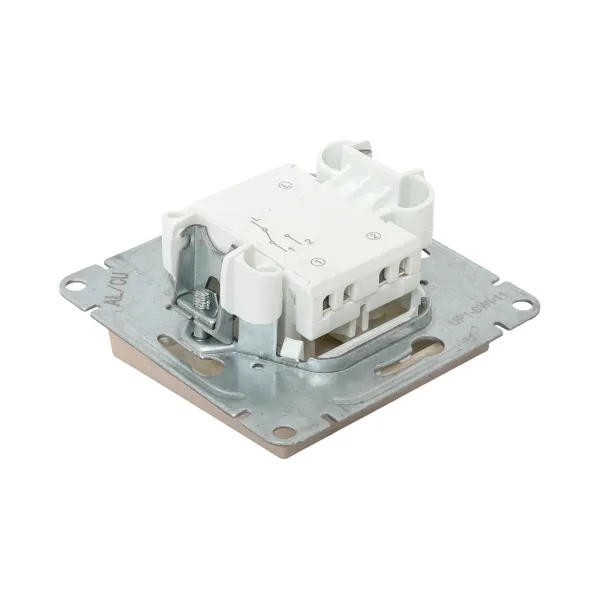 Механизм выключателя, одноклавишный, проходной, кремовый Эпика EKF