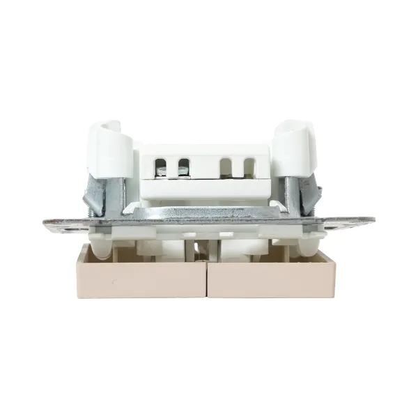 Механизм выключателя, двухклавишный, кнопочный, кремовый Эпика EKF