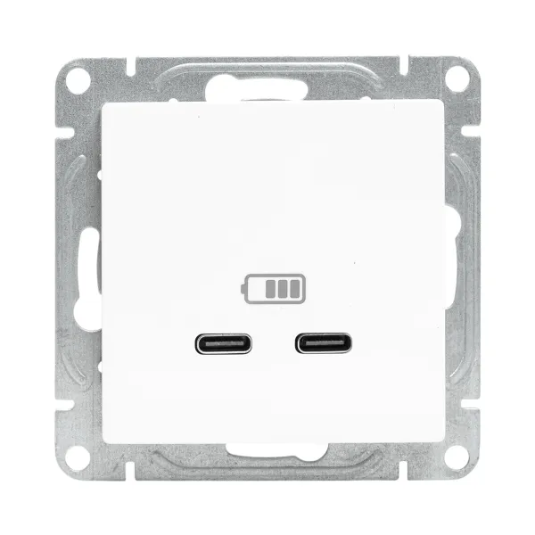 Механизм розетки USB-C - 2шт, белый Эпика EKF