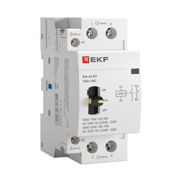 Контактор модульный КМ РУ 40А 1NO+1NC (2 мод.) EKF PROxima
