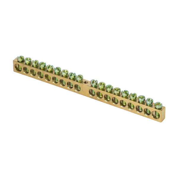 Шина PEN "ноль-земля" (8x12мм) 18 отверстий латунь крепеж по центру EKF PROxima