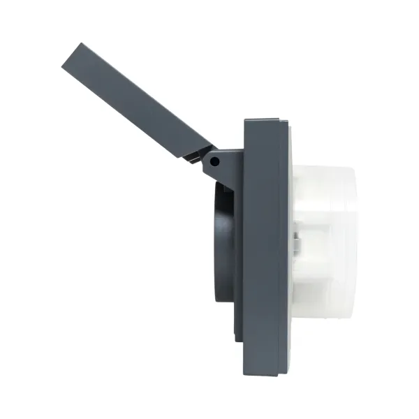 Механизм розетки двойной, 16А, IP44, с заземлением, со шторками, с рамкой, с крышками, графит Эпика EKF