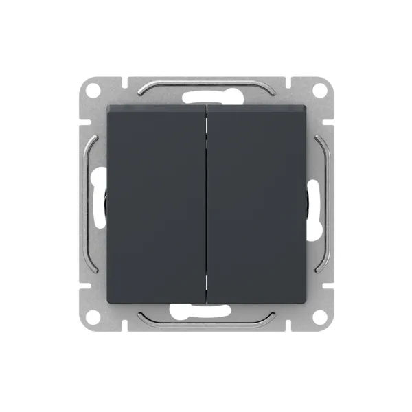 Механизм выключателя, двухклавишный, графит Эпика EKF