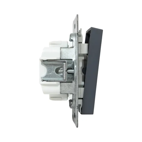 Механизм выключателя, двухклавишный, кнопочный, графит Эпика EKF