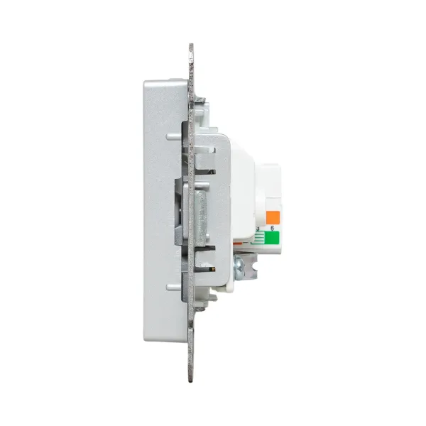 Механизм розетки TV+RJ45 (cat5), алюминий Эпика EKF