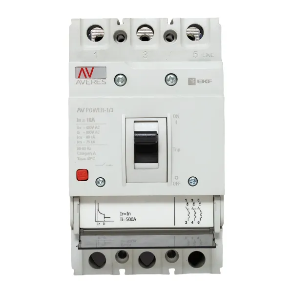 Автоматический выключатель AV POWER-1/3 16А 80kA TR EKF AVERES