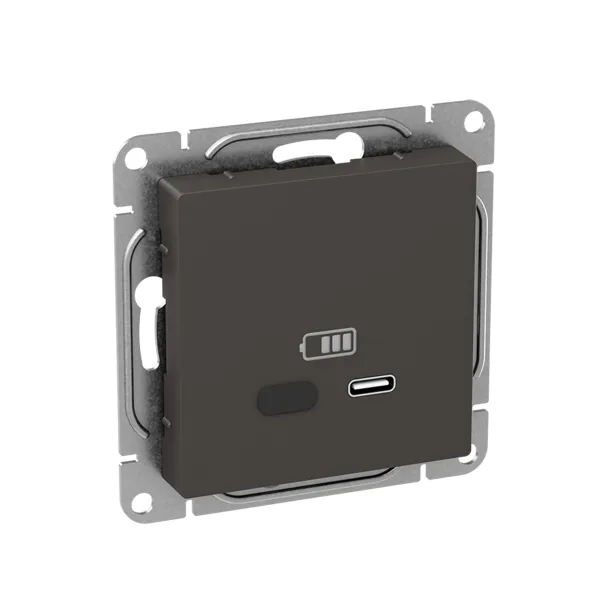 Механизм розетки USB-С, быстрая, мокко Эпика EKF