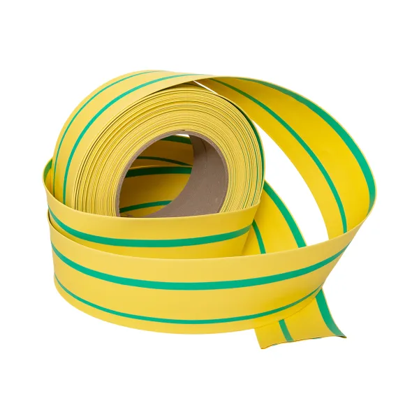 Термоусаживаемая трубка ТУТ нг 60/30 жел-зел рулон EKF PROxima