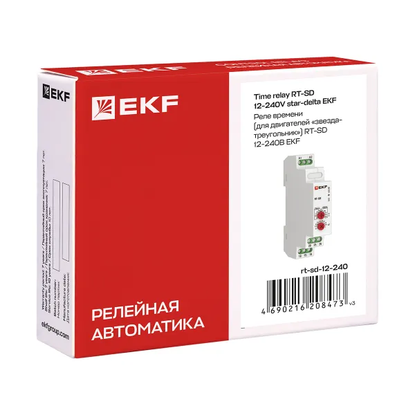 Реле времени (для двигателей "звезда-треугольник") RT-SD 12-240В EKF PROxima