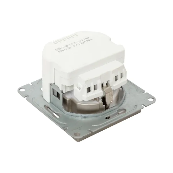 Механизм розетки с USB-C - 2шт, 16А, с заземлением, со шторками, шампань Эпика EKF