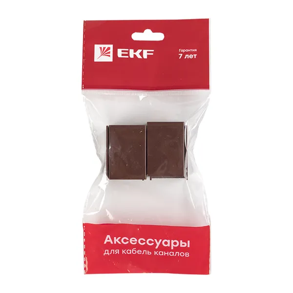 Соединитель (25х25) (4 шт) темное дерево EKF-Plast