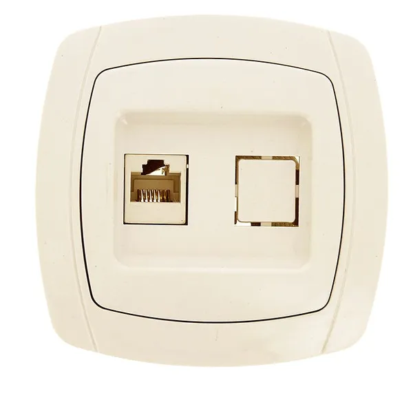 Париж Розетка RJ-45 1-местная 1A 120В бежевая EKF Simple