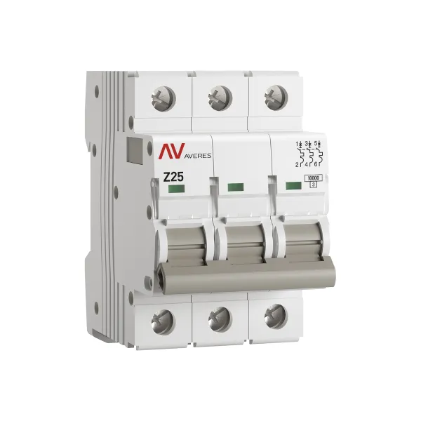Выключатель автоматический AV-10 3P 25A (Z) 10kA EKF AVERES