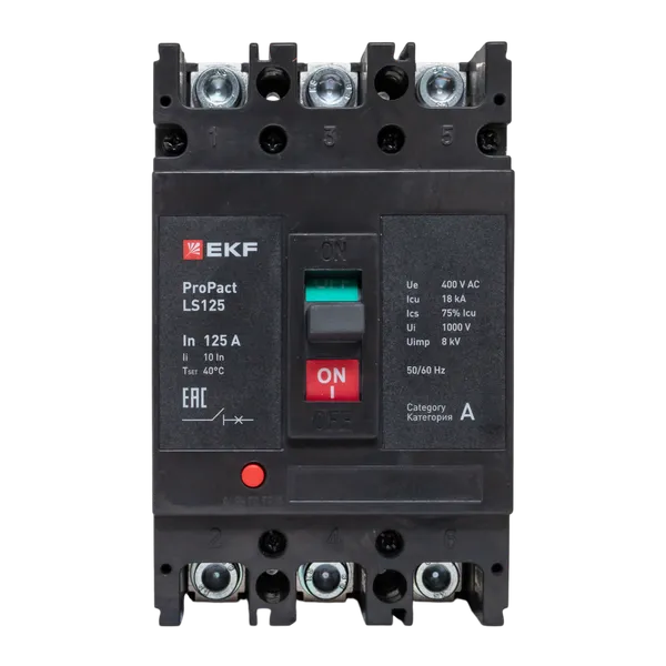 Автоматический выключатель LS125 18кА 3P 125А ProPact EKF