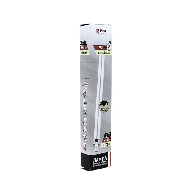 Лампа энергосберегающая неинтегрированная PLS 11W 6500K G23 10000h EKF Simple