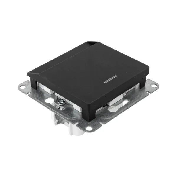 Механизм выключателя, карточный, с подсветкой, чёрный Эпика EKF