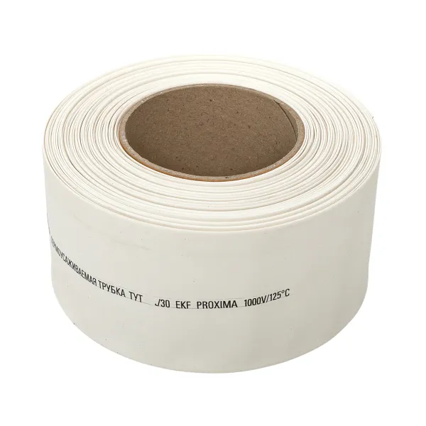 Термоусаживаемая трубка ТУТ нг 80/40 белая рулон EKF PROxima