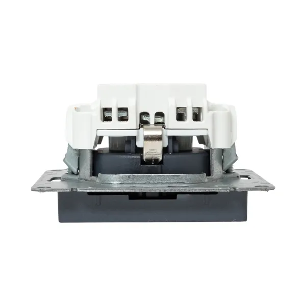 Механизм розетки, 16А, с заземлением, без шторок, графит Эпика EKF