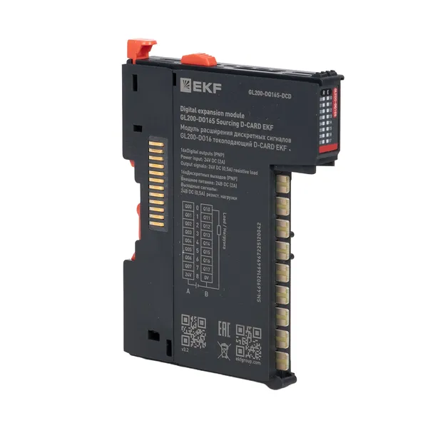 Модуль расширения дискретных сигналов GL200-DO16 токоподающий D-CARD EKF