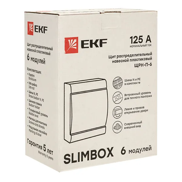 Щит распределительный ЩРН-П-6 "SlimBox" белая дверца IP41 EKF