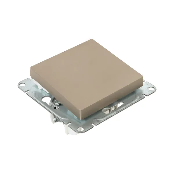 Механизм выключателя, одноклавишный, кнопочный, шампань Эпика EKF