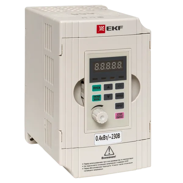 Преобразователь частоты, белый, 0,4/0,75кВт 1x230В VECTOR-100 EKF