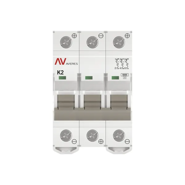 Выключатель автоматический AV-10 DC 3P 2A (K) 10kA EKF AVERES