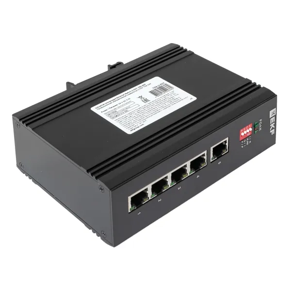 Промышленный неуправляемый коммутатор U-5GT, 5 портов 10/100/1000Base-T(X) RJ45, монтаж на динрейку TSX EKF
