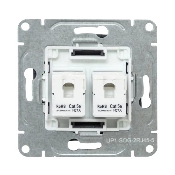 Механизм розетки RJ45 - 2шт, (cat5), графит Эпика EKF